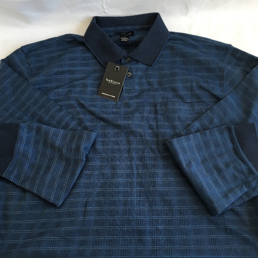 Mens Van Heusen Long Sleeve Polo Shirt XL